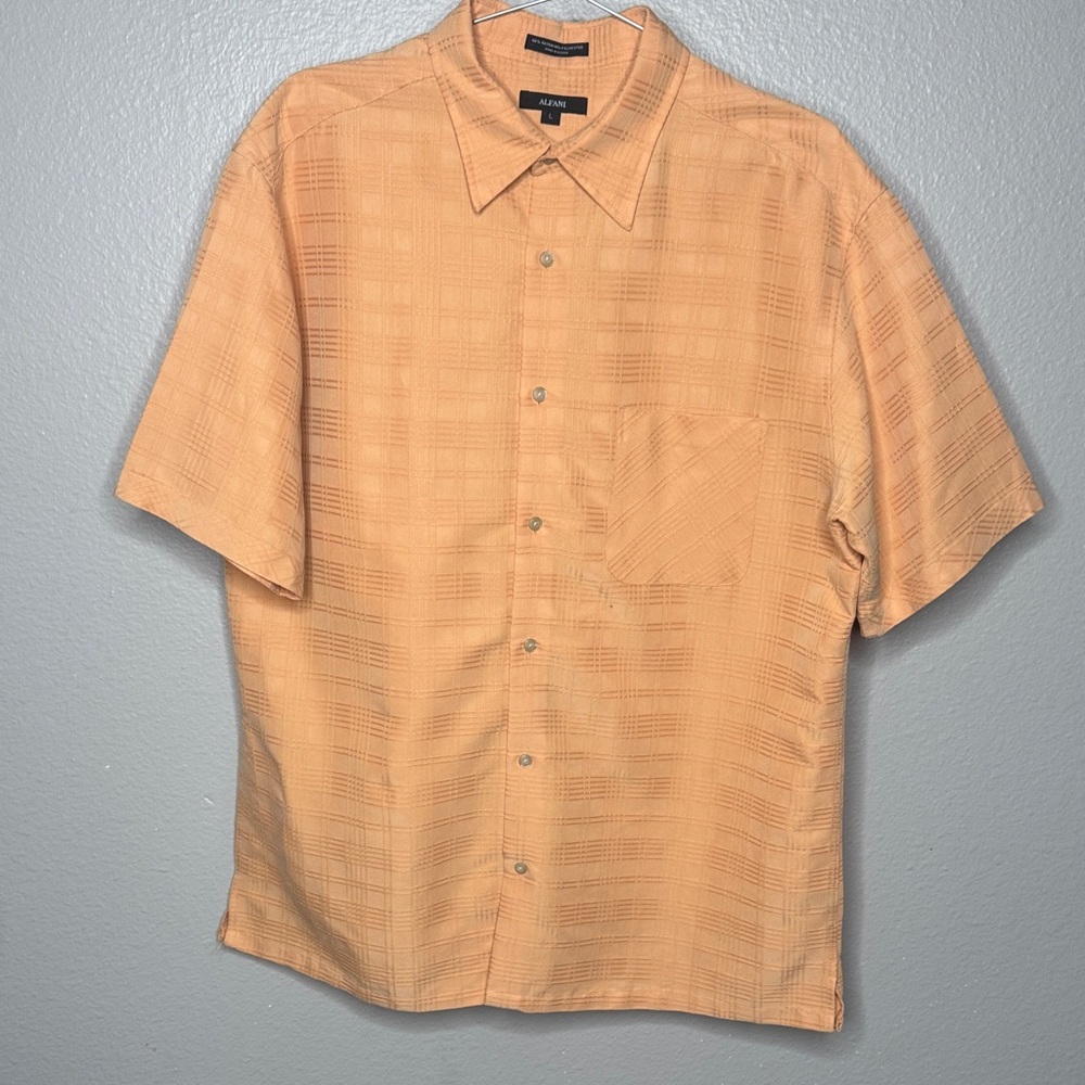 Alfani Men's Peach Button Down Shirt Size Large